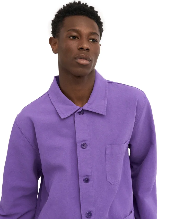 Chaqueta de trabajo de algodón orgánico - Violeta ultravioleta