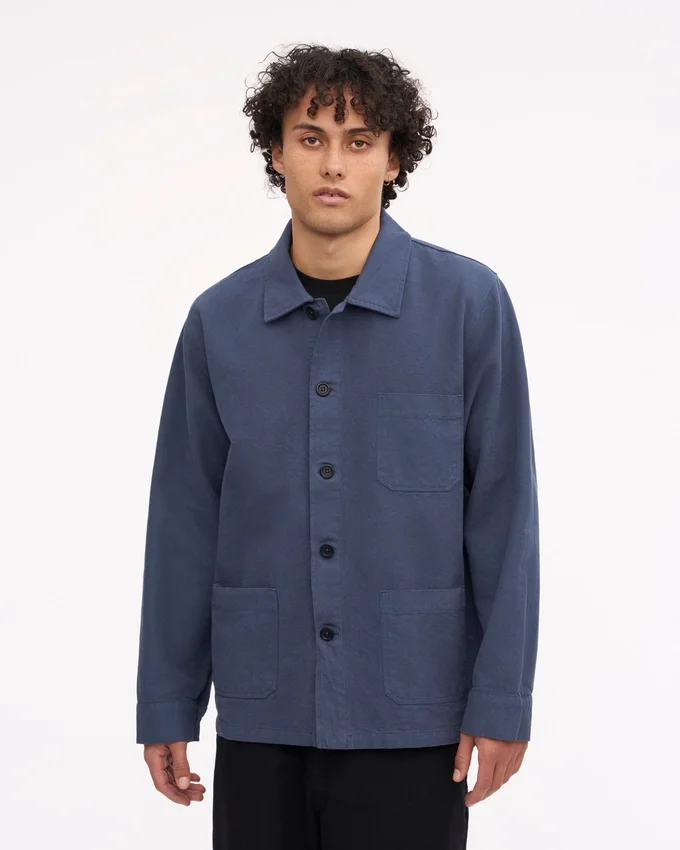 Chaqueta de trabajo orgánica - Azul petróleo