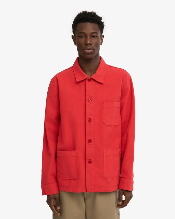 Chaqueta de trabajo orgánica - Rojo mandarina