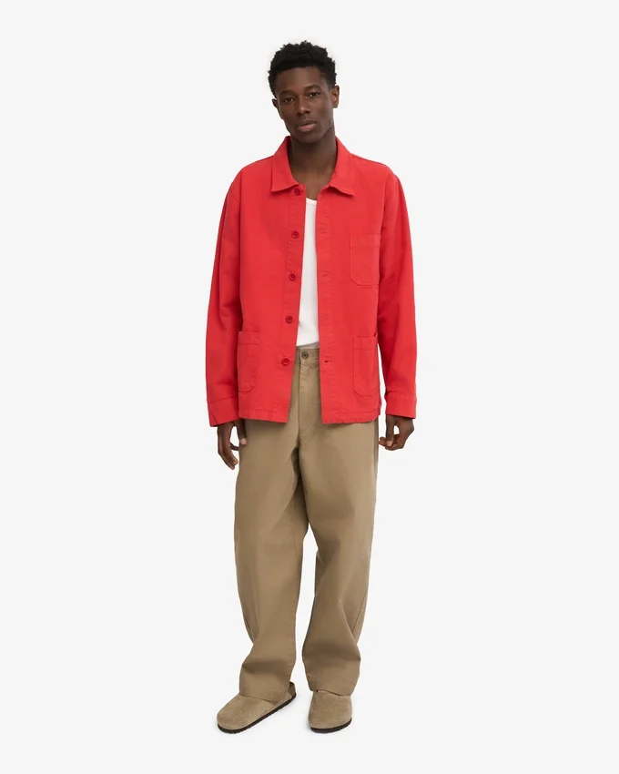 Chaqueta de trabajo orgánica - Rojo mandarina