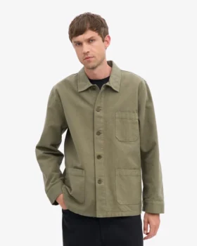 Chaqueta de trabajo orgánica – Verde oliva apagado