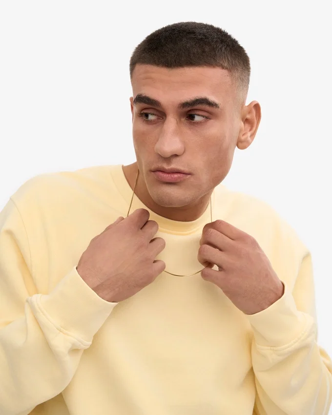 Classic Organic jersey de cuello redondo - Amarillo suave
