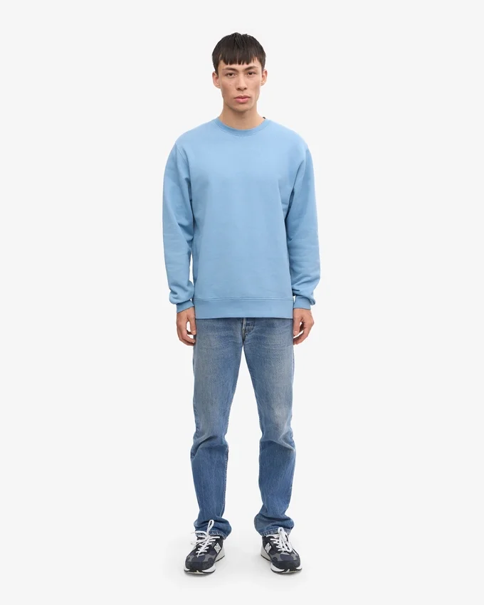 Classic Organic Jersey de cuello redondo - Azul mar