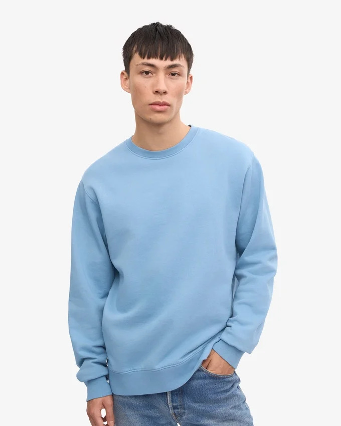 Classic Organic Jersey de cuello redondo - Azul mar