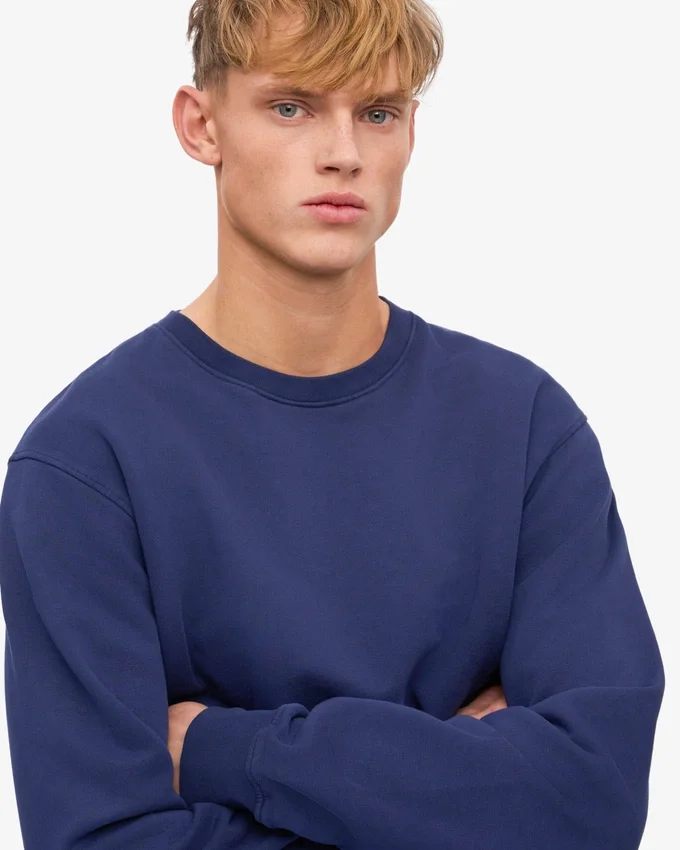 Classic Organic Jersey de cuello redondo - Azul marino