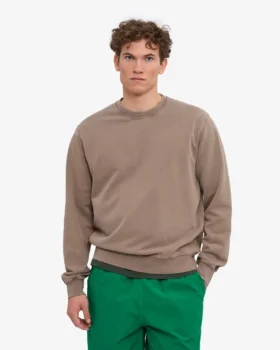 Classic Organic Jersey de cuello redondo – Caqui descolorido