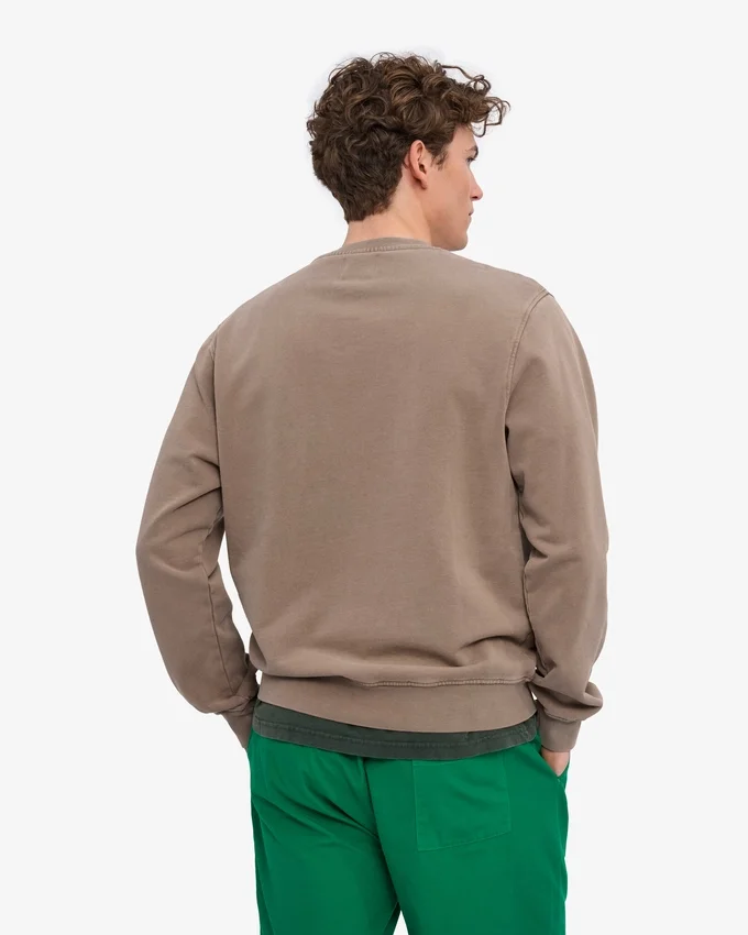 Classic Organic Jersey de cuello redondo - Caqui descolorido