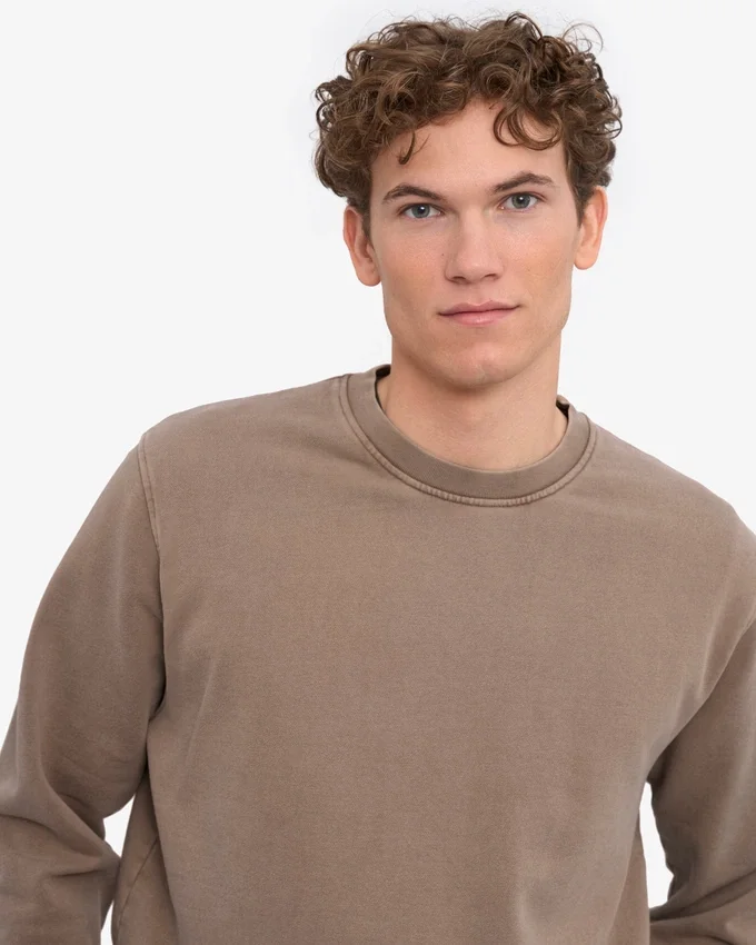 Classic Organic Jersey de cuello redondo - Caqui descolorido