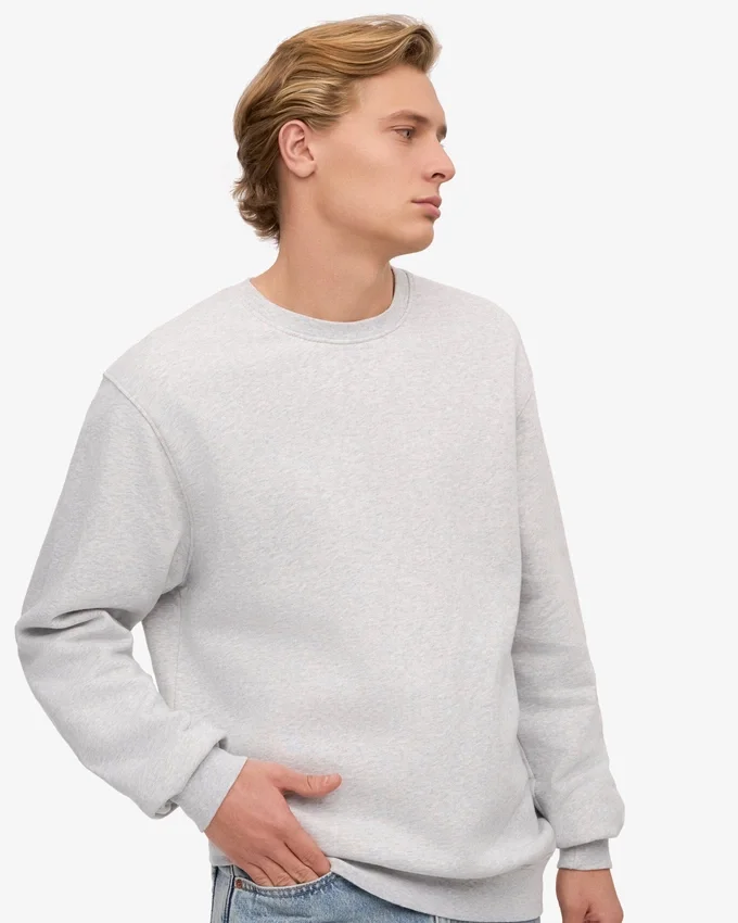 Classic Organic Jersey de cuello redondo - Mezcla de nieve