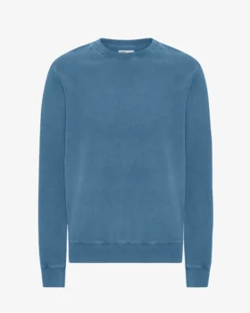 Classic Organic Jersey de cuello redondo - Índigo descolorido