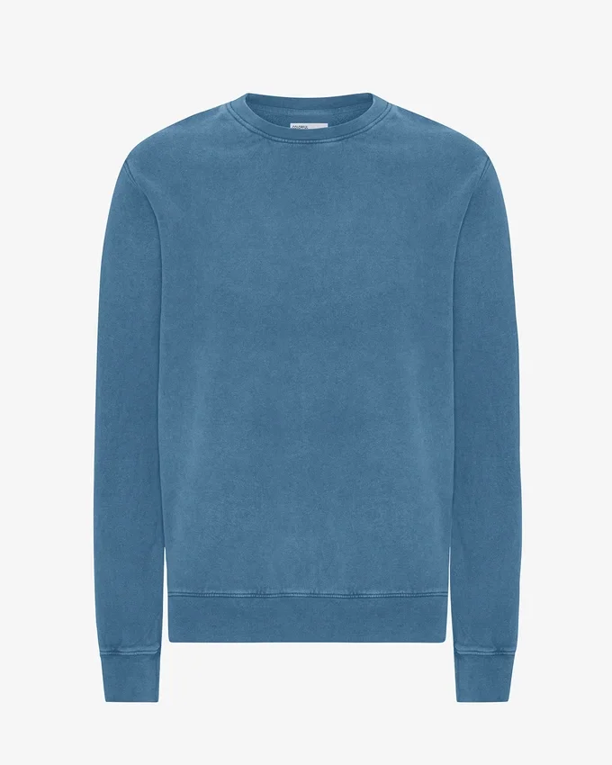 Classic Organic Jersey de cuello redondo - Índigo descolorido
