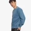 Classic Organic Jersey de cuello redondo - Índigo descolorido
