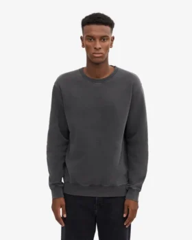 Classic Organic Jersey de cuello redondo – Negro desgastado