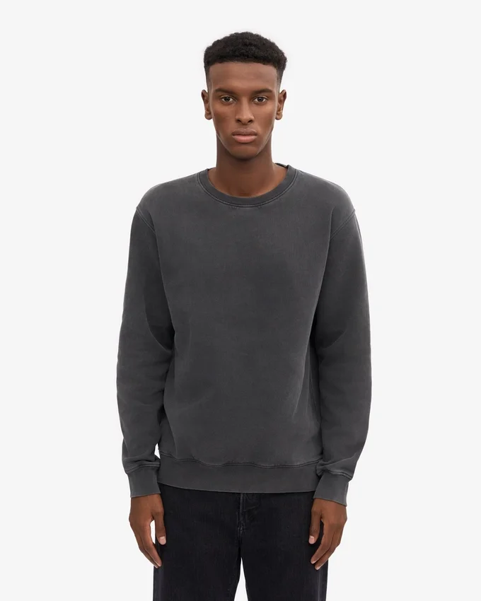 Classic Organic Jersey de cuello redondo - Negro desgastado
