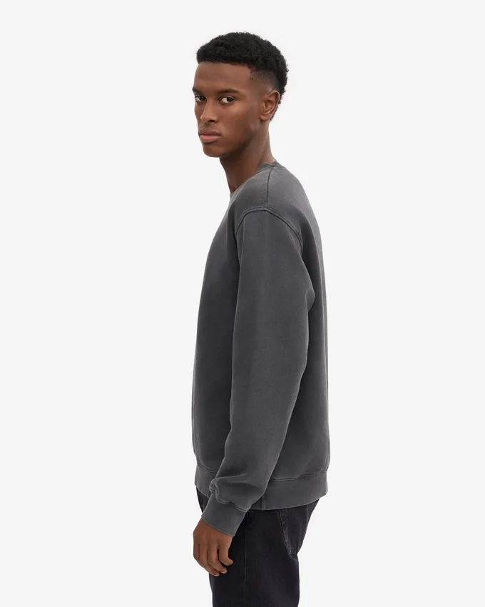Classic Organic Jersey de cuello redondo - Negro desgastado