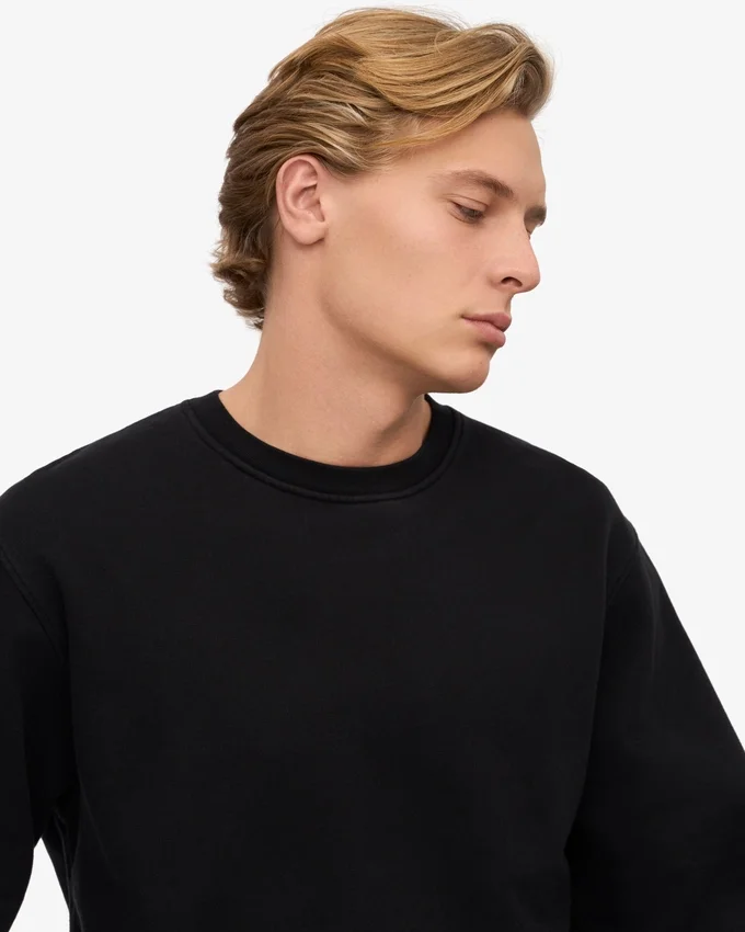 Classic Organic Jersey de cuello redondo - Negro intenso