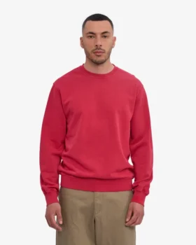 Classic Organic Jersey de cuello redondo – Rojo descolorido