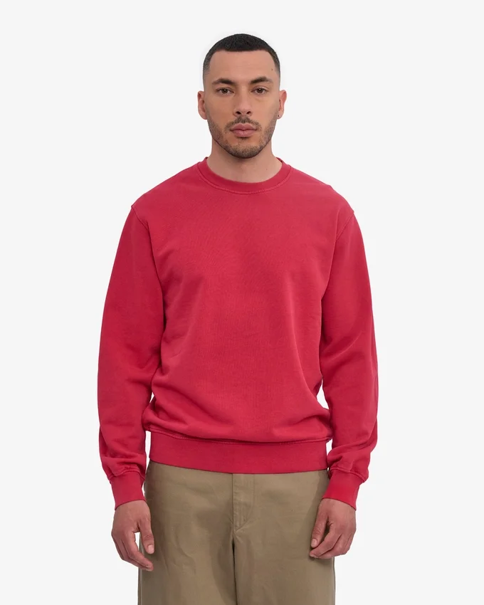 Classic Organic Jersey de cuello redondo - Rojo descolorido