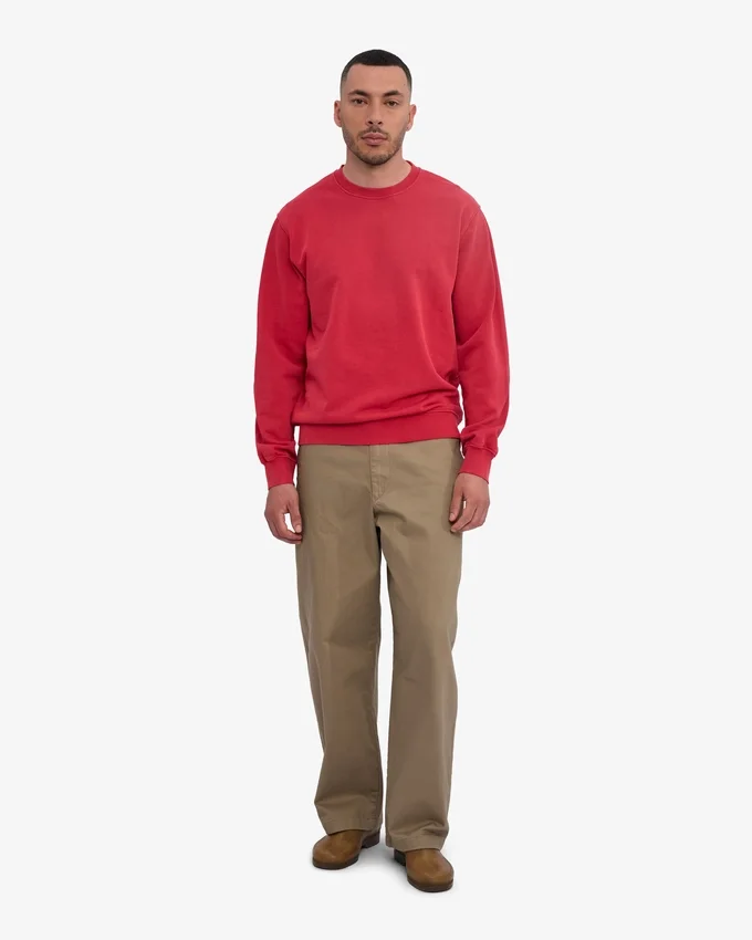 Classic Organic Jersey de cuello redondo - Rojo descolorido