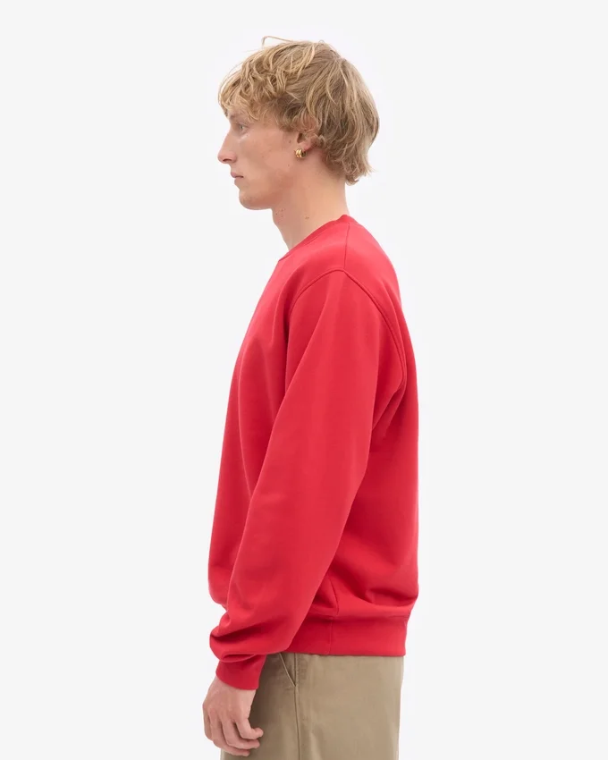 Classic Organic Jersey de cuello redondo - Rojo escarlata
