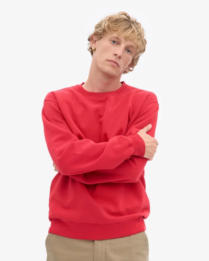Classic Organic Jersey de cuello redondo - Rojo escarlata