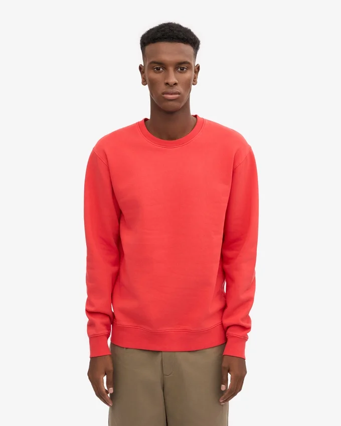Classic Organic Jersey de cuello redondo - Rojo mandarina