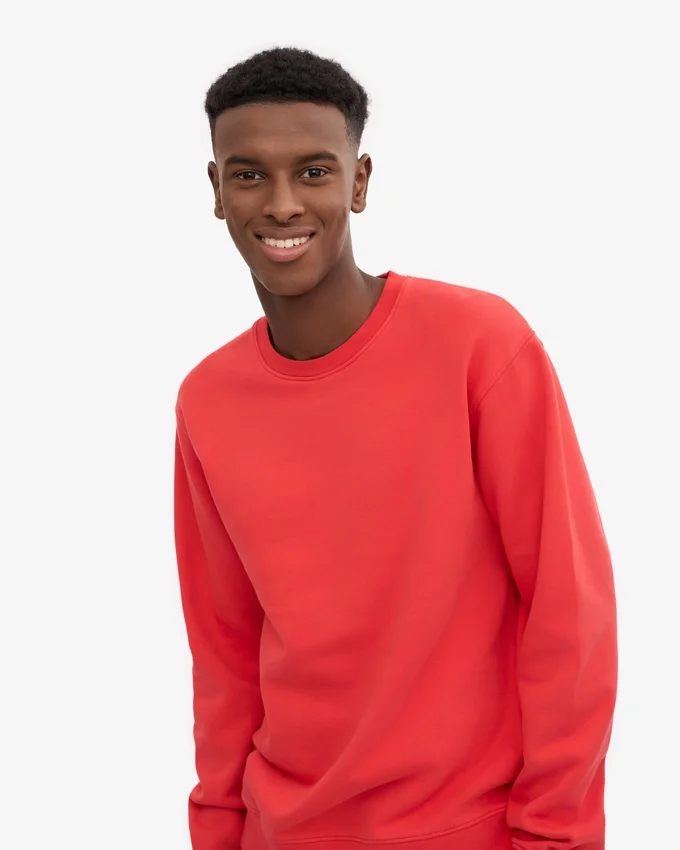 Classic Organic Jersey de cuello redondo - Rojo mandarina