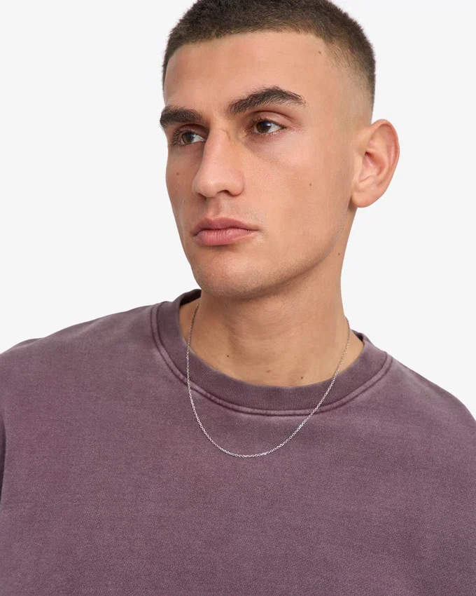 Classic Organic Jersey de cuello redondo - Uva descolorida