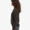 Cárdigan de lana merina con cuello para mujer - Marrón café