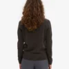 Cárdigan de lana merina con cuello para mujer - Marrón café