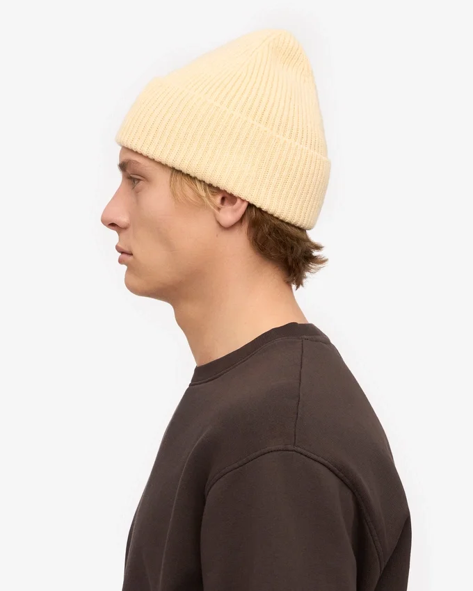Gorro de lana merina - Amarillo suave
