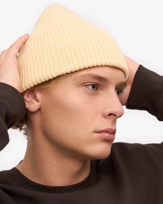 Gorro de lana merina - Amarillo suave