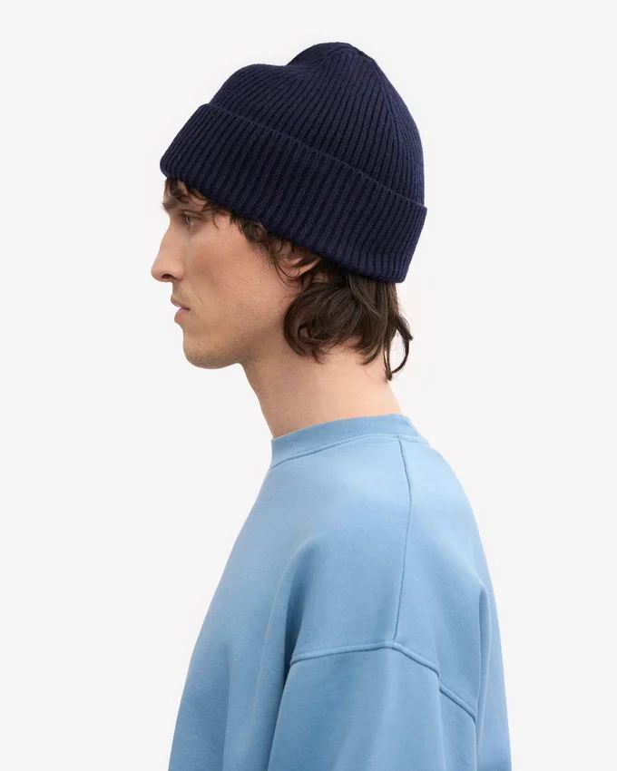 Gorro de lana merina - Azul marino
