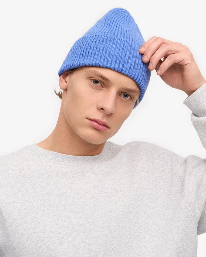 Gorro de lana merina - Azul Pacífico