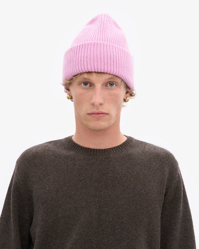 Gorro de lana merina - Flor de cerezo