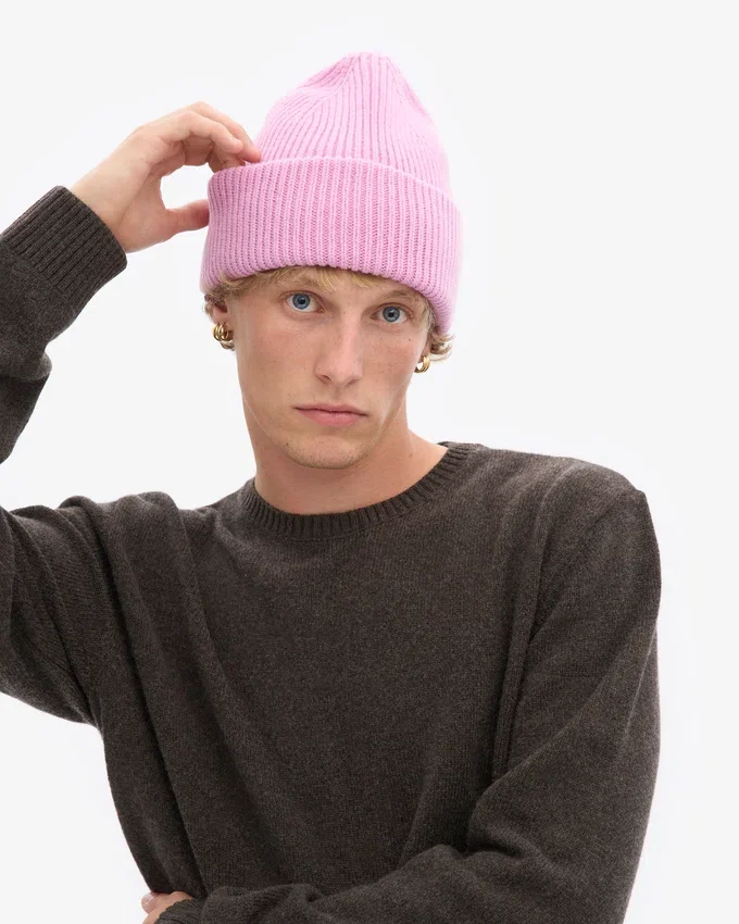 Gorro de lana merina - Flor de cerezo