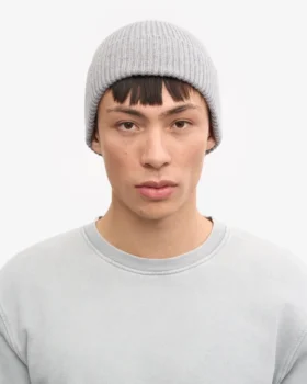 Gorro de lana merina – Gris jaspeado