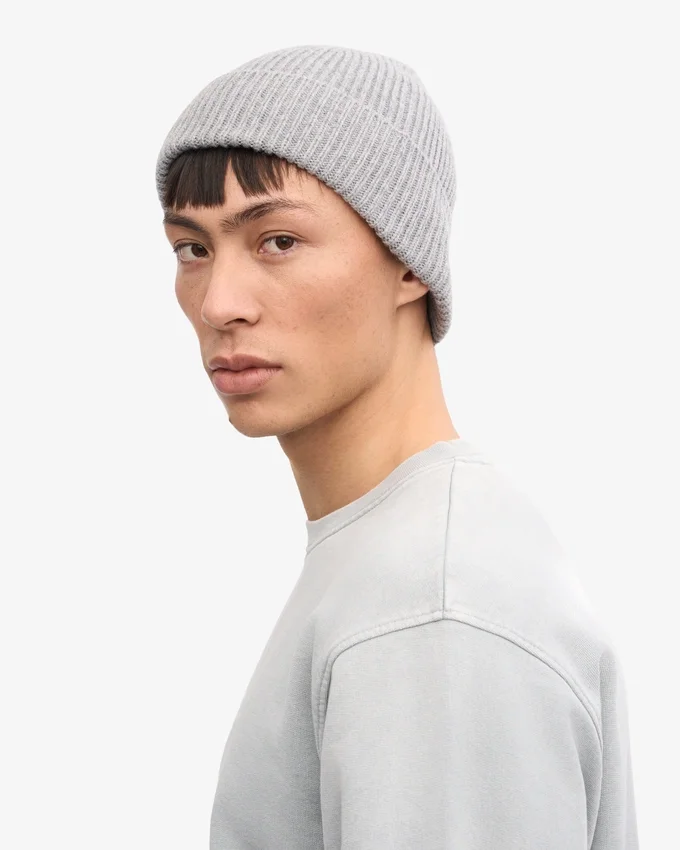 Gorro de lana merina - Gris jaspeado