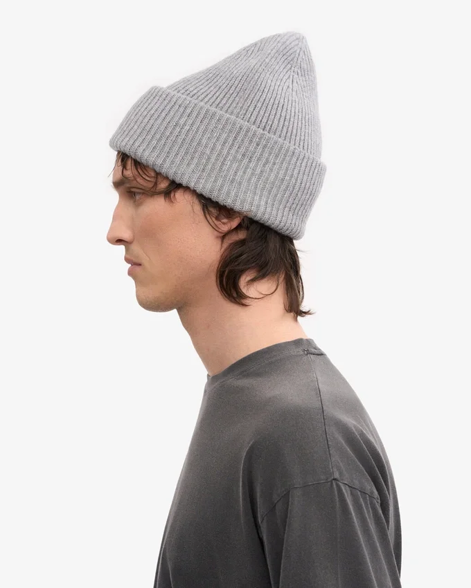 Gorro de lana merina - Gris jaspeado