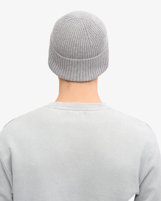 Gorro de lana merina - Gris jaspeado