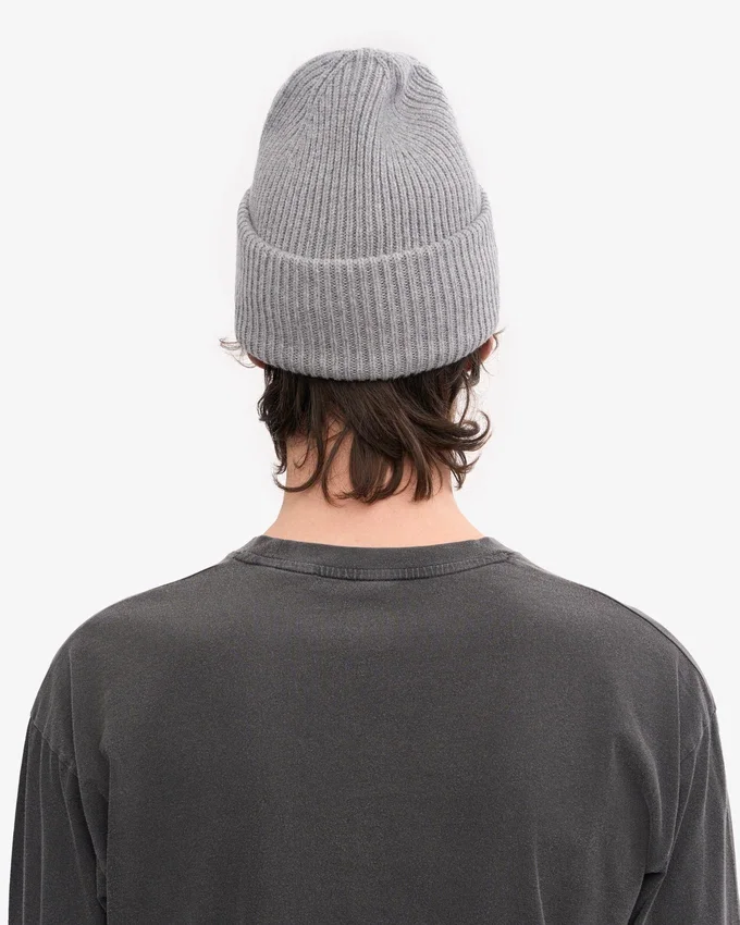 Gorro de lana merina - Gris jaspeado