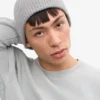 Gorro de lana merina - Gris jaspeado
