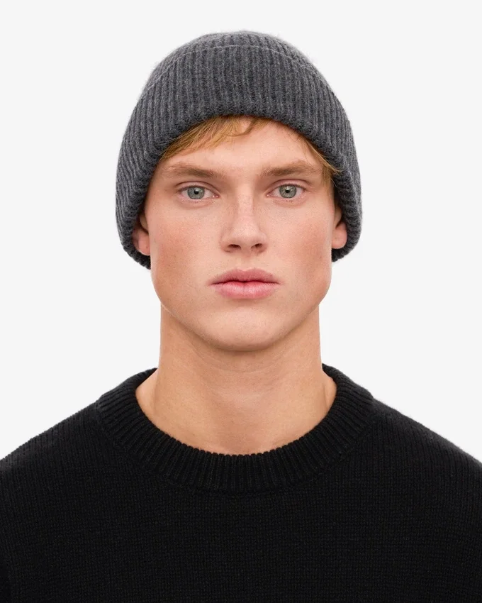 Gorro de lana merina - Gris lava