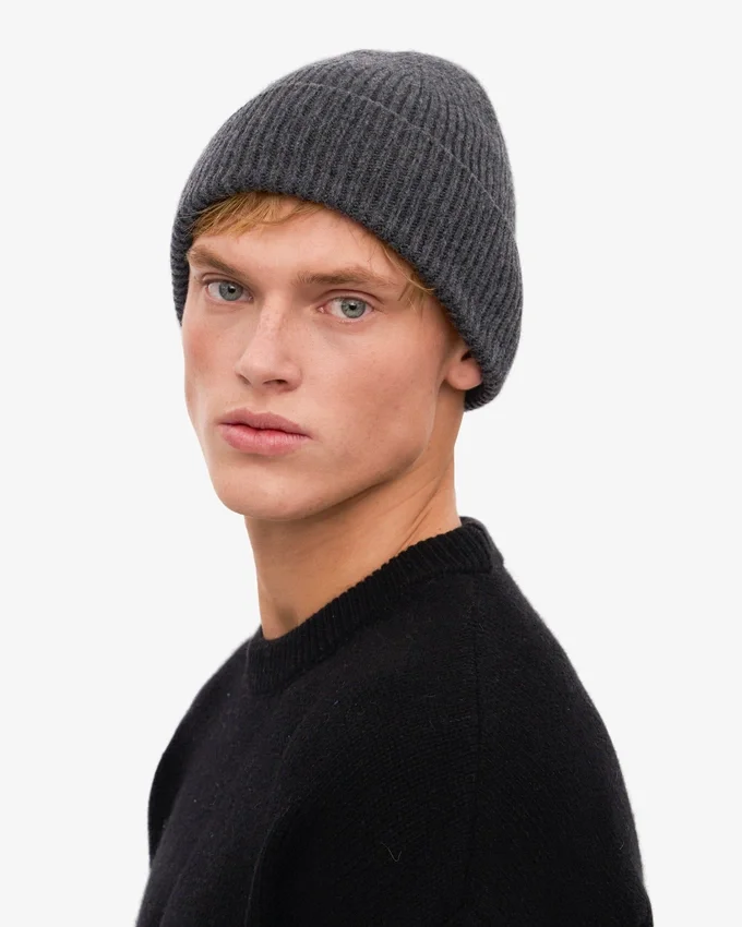 Gorro de lana merina - Gris lava