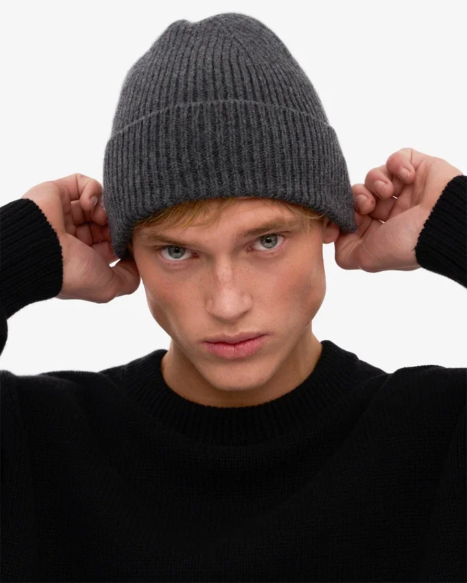 Gorro de lana merina - Gris lava