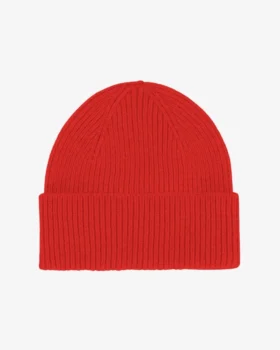 Gorro de lana merina - Mandarina roja
