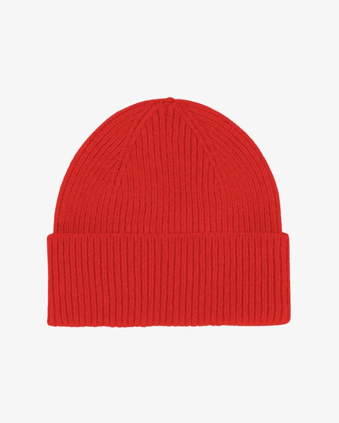 Gorro de lana merina - Mandarina roja