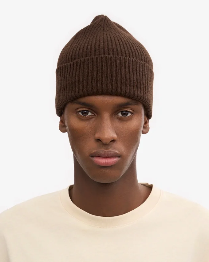 Gorro de lana merina - Marrón café