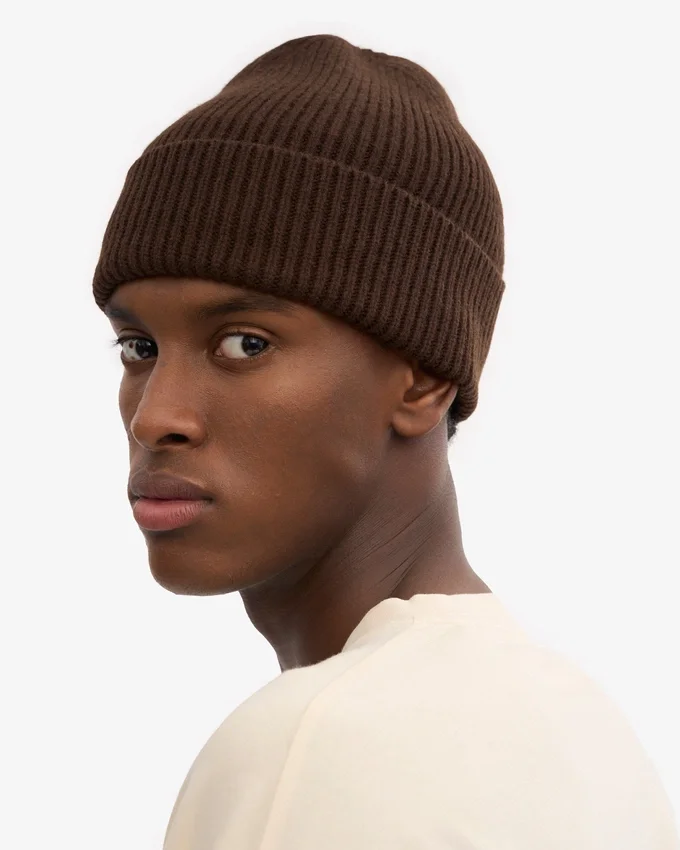 Gorro de lana merina - Marrón café