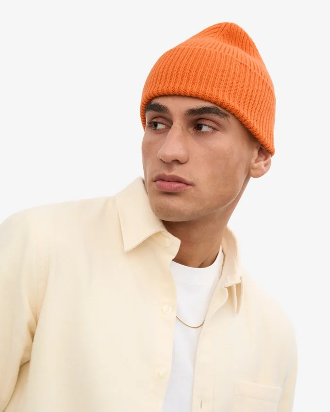 Gorro de lana merina - Naranja quemado